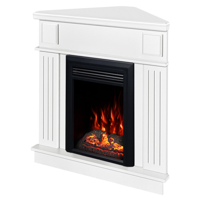 Rohový elektrický krb Marina & Cris, Art Flame, 1000x1000x500 mm, 1500 W, Zvukový efekt, 10 farieb plameňa, termostat, časovač