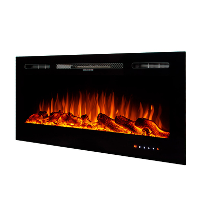 Nástenný-vstavaný elektrický krb Kamelia, Art Flame, 544x1143x140 mm, 1500 W, 3 farebný plameň, 5 Intenzita plameňa, Log a krištáľ