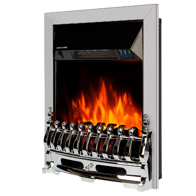 Vstavaný elektrický krb Galileo silver, Art Flame, 592x482x185 mm, 2000 W, Termostat, 5 Intenzita plameňa, Časovač