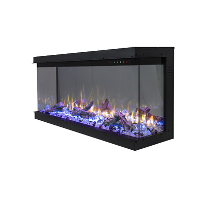 3D vstavaný elektrický krb Haiti 60, Art Flame, 533x1524x332 mm, 1500 W, 100 farebných kombinácií, Termostat, Log a krištáľ
