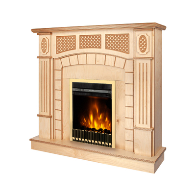 Elektrický krb Amsterdam wood & Gala gold, Art Flame, 1120x1150x300 mm, 2000 W, Termostat, 5 Intenzita plameňa, Časovač