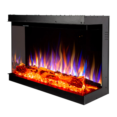 3D vstavaný elektrický krb Haiti 40, Art Flame, 533x1035x332 mm, 1500 W, 100 farebných kombinácií, Termostat, Log a krištáľ
