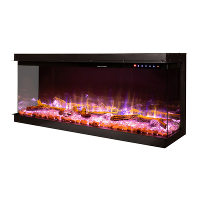 3D vstavaný elektrický krb Haiti 60, Art Flame, 533x1524x332 mm, 1500 W, 100 farebných kombinácií, Termostat, Log a krištáľ