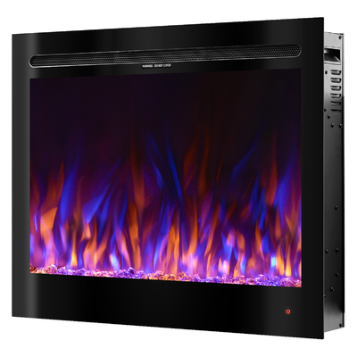Nástenný-vstavaný elektrický krb Colorado, Art Flame, 633x771x142 mm, 1500 W, 3 farebný plameň, 5 Intenzita plameňa, Log a krištáľ