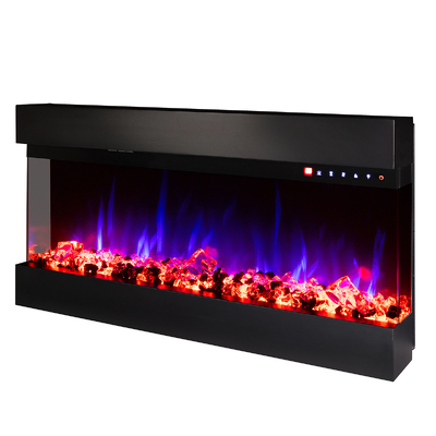 3D nástenný-vstavaný elektrický krb Dalas, Art Flame, 484x930x200 mm, 30 farebných kombinácií, Termostat, Log a krištáľ
