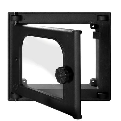 Dvierka na kachle K 301, 310×270 mm, Liatina, Odolnosť 700–950℃, Otočné otváranie