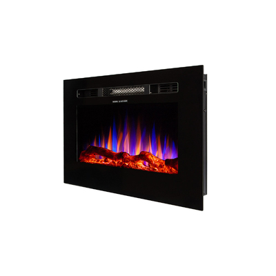 Nástenný-vstavaný elektrický krb Aladin, Art Flame, 420x660x124 mm, 1500 W, 3 farebný plameň, 5 Intenzita plameňa, Log a krištáľ