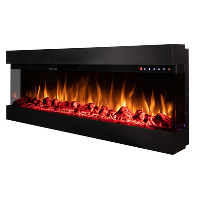 Dalas 72 3D elektrický krb na zapustenie a nástennú montáž, Art Flame, 493×1828×200 mm, 1500 W, 30 farebných kombinácií, Termostat, polená a kryštály