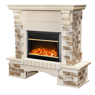 Elektrický krb Topaz & Mars, Art Flame, 1090x1100x330 mm, 1500 W, 2 stupne ohrevu, 5 Intenzita plameňa, Časovač